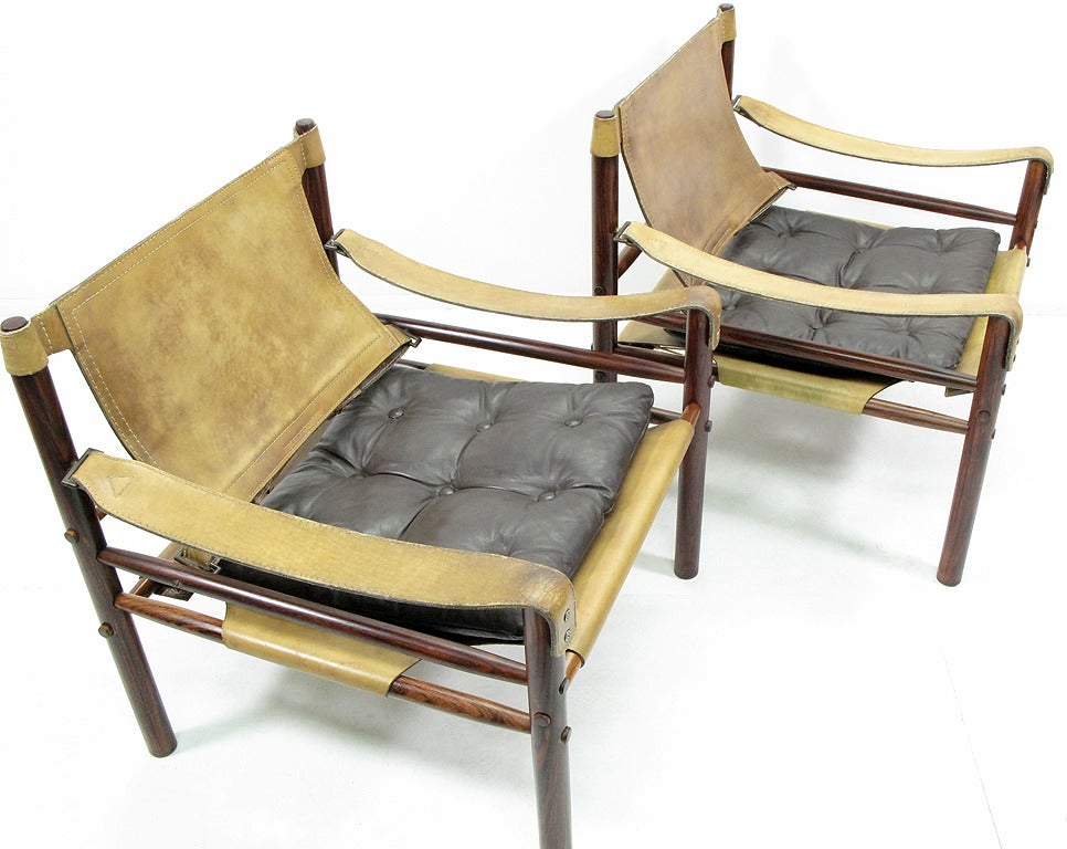 Swedish Two Rosewood Sirocco Chairs by Arne Norell