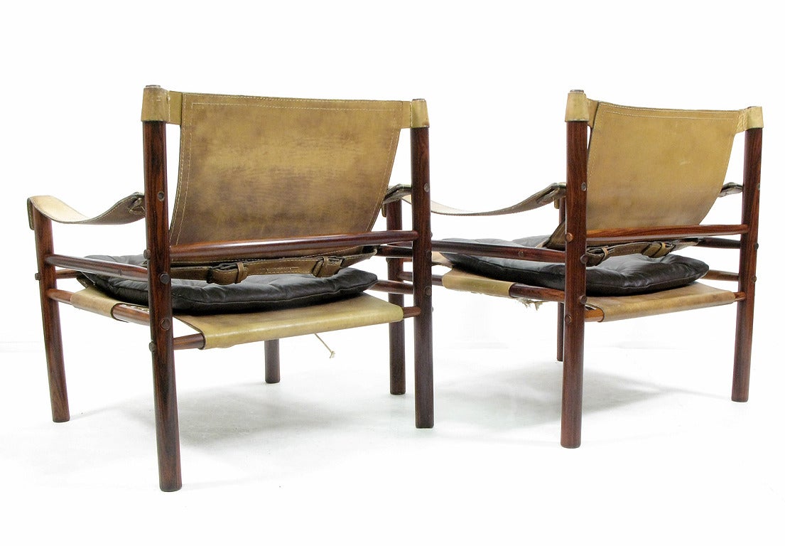 Mid-20th Century Two Rosewood Sirocco Chairs by Arne Norell