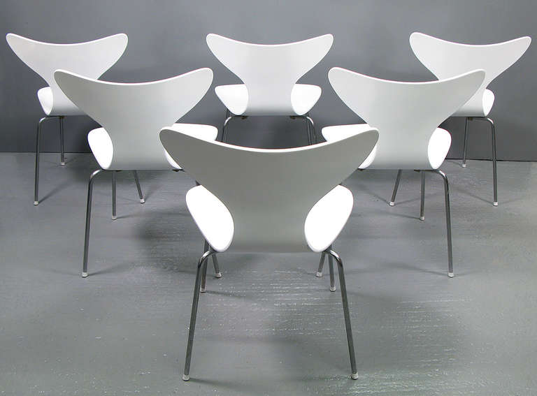 Scandinavian Modern Six 1970 Seagull Chairs by Arne Jacobsen For Sale
