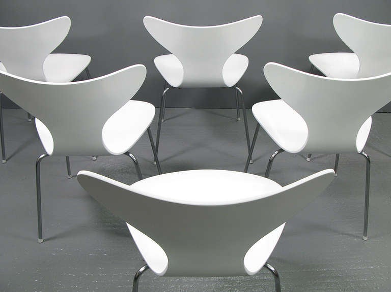 Steel Six 1970 Seagull Chairs by Arne Jacobsen For Sale