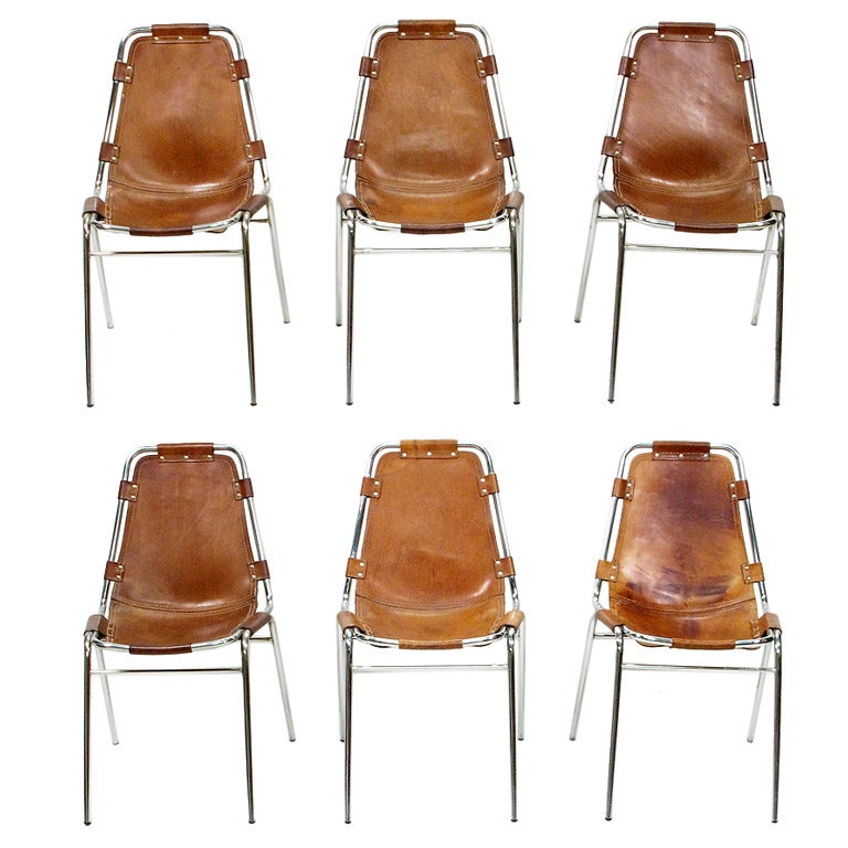 Six "Les Arcs" Chairs by Charlotte Perriand