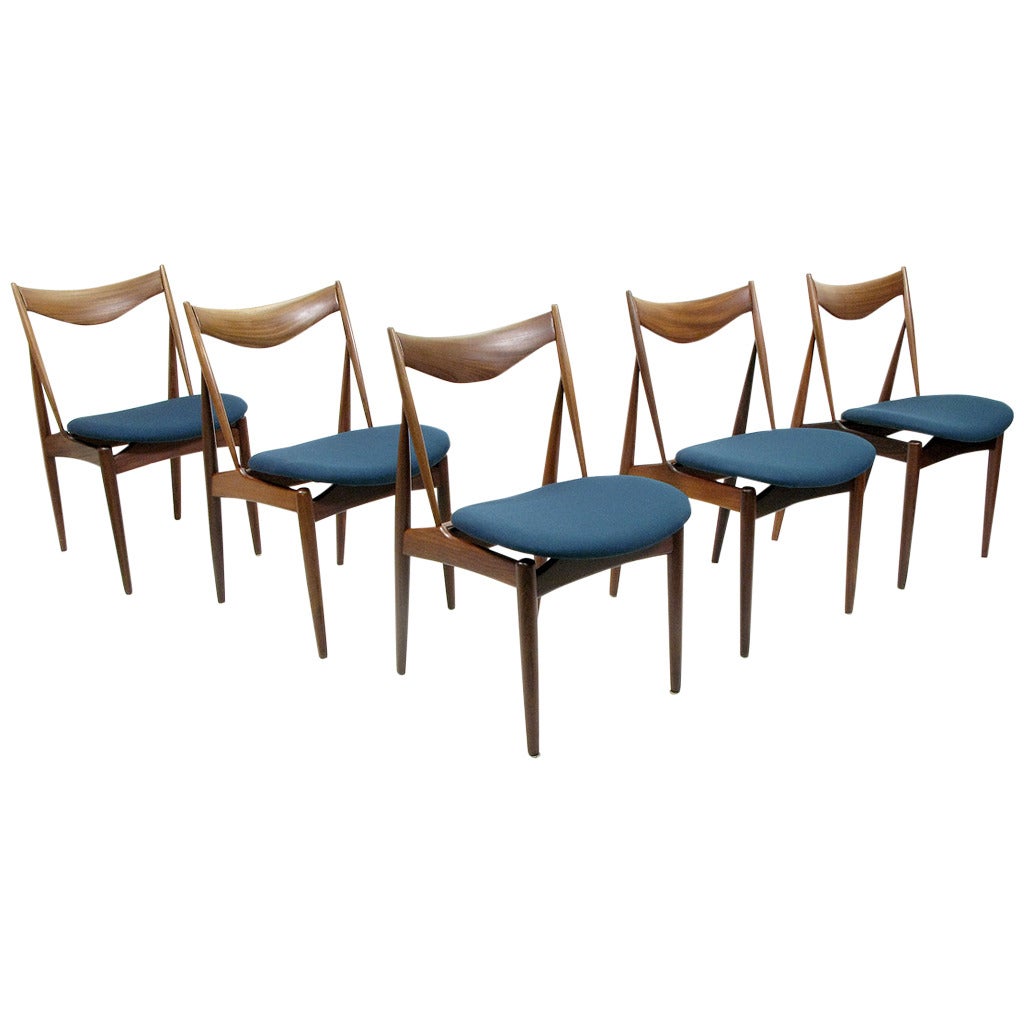 Five Dining Chairs by Kurt Ostervig for Bramin For Sale