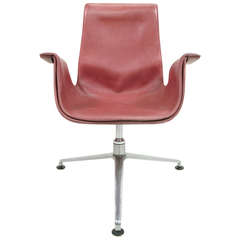 Bird Chair in Raspberry Leather by Preben Fabricius and Jorgen Kastholm