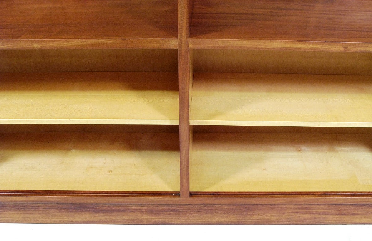 Mid-20th Century Modern Danish Mahogany Shelving Unit or Bookcase with Tambour Doors