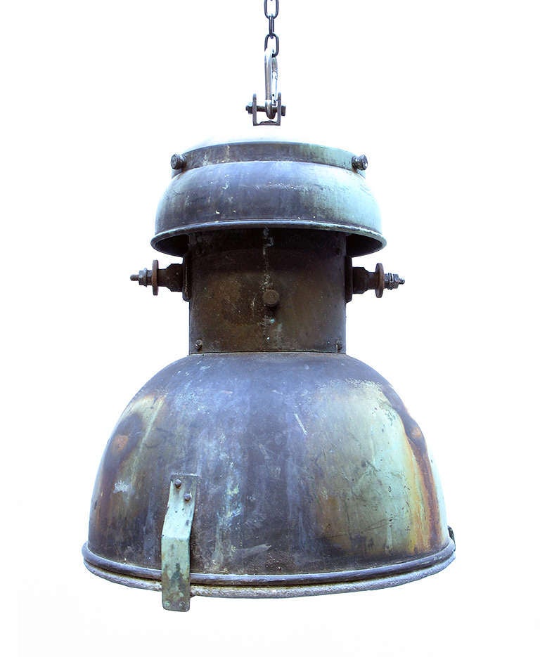 Belgian 1930s Industrial Ceiling Lamp
