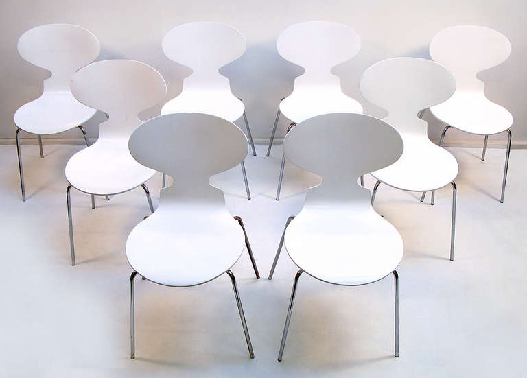 Eight Ant Dining Chairs by Arne Jacobsen for Fritz Hansen
