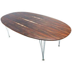 Large Rosewood Super Ellipse Dining Table by Piet Hein & Bruno Mathsson