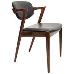 Kai Kristiansen Rosewood and Leather Chairs