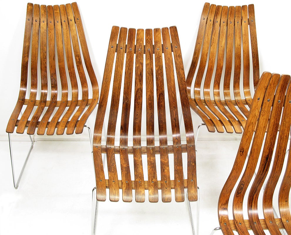 Six Rosewood Scandia Chairs by Hans Brattrud 1