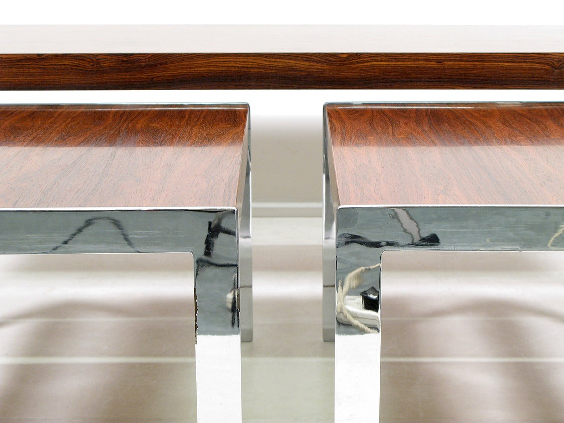 Three 1970s Rosewood Nesting Tables by Richard Young for Merrow Associates For Sale 2