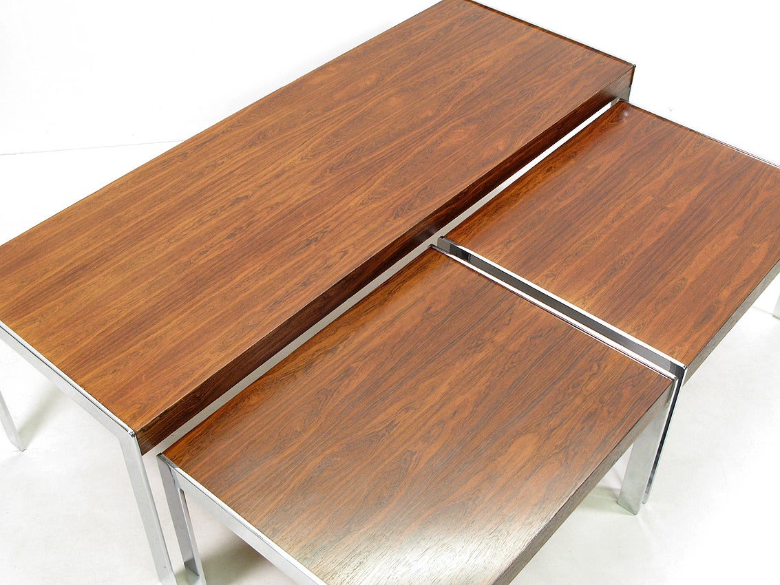 Great Britain (UK) Three 1970s Rosewood Nesting Tables by Richard Young for Merrow Associates For Sale