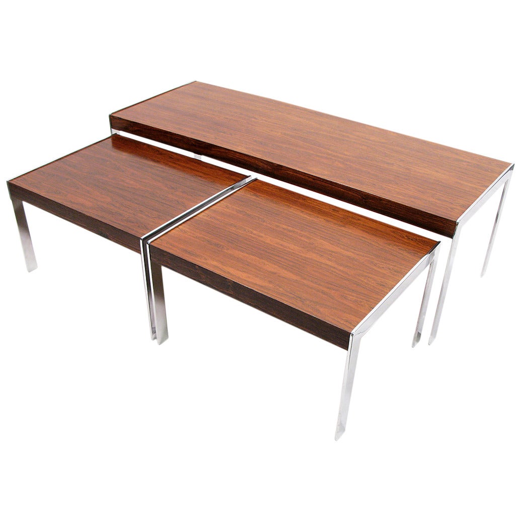 Three 1970s Rosewood Nesting Tables by Richard Young for Merrow Associates For Sale