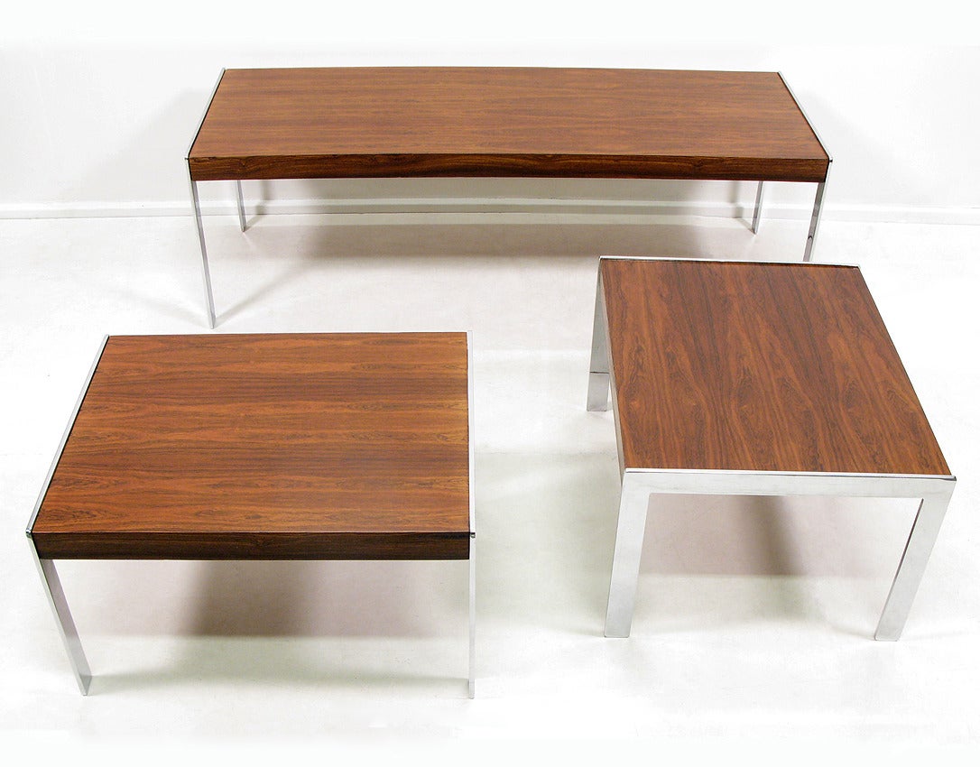 Three 1970s Rosewood Nesting Tables by Richard Young for Merrow Associates In Good Condition For Sale In London, GB