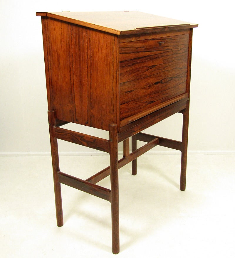 Scandinavian Modern Danish Rosewood Writing Desk by Arne Wahl Iversen For Sale