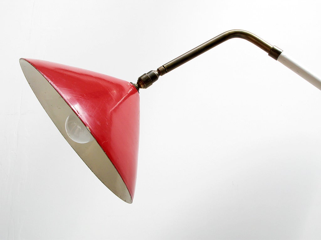 Modernist 1950s Italian Uplighter Floor Lamp Attributed to Stilnovo