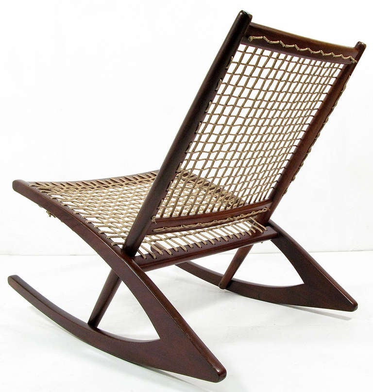 Scandinavian Modern Geometric rocking chair by Fredrik Kayser