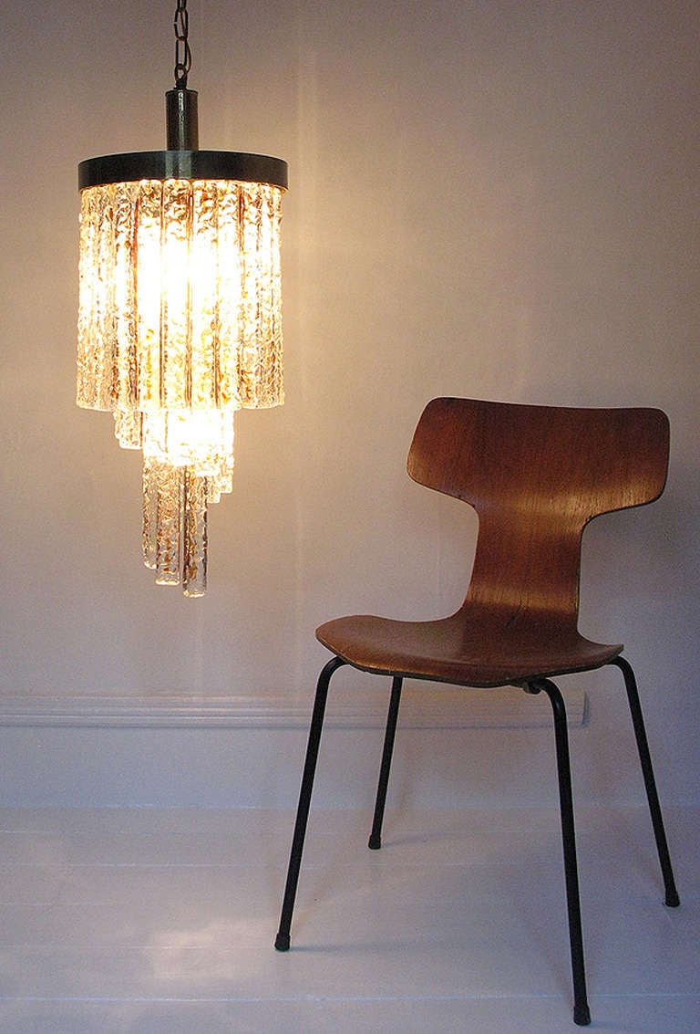 Mid-20th Century Italian 1950s Spiral Chandelier by Mazzega For Sale