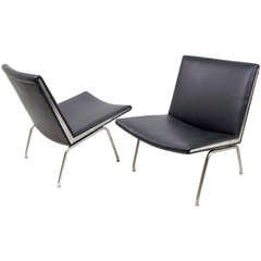 Two 1960s "Kastrup" airport chairs by Hans Wegner