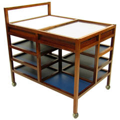 Modernist Rosewood Serving Trolley by Bodil Kjaer