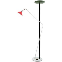 Modernist 1950s Italian Uplighter Floor Lamp Attributed to Stilnovo
