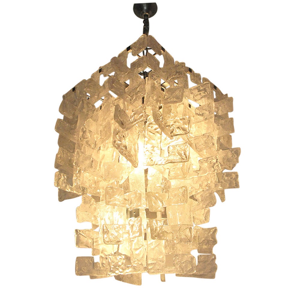1960s Italian "C" Chandelier by Carlo Nason for Mazzega