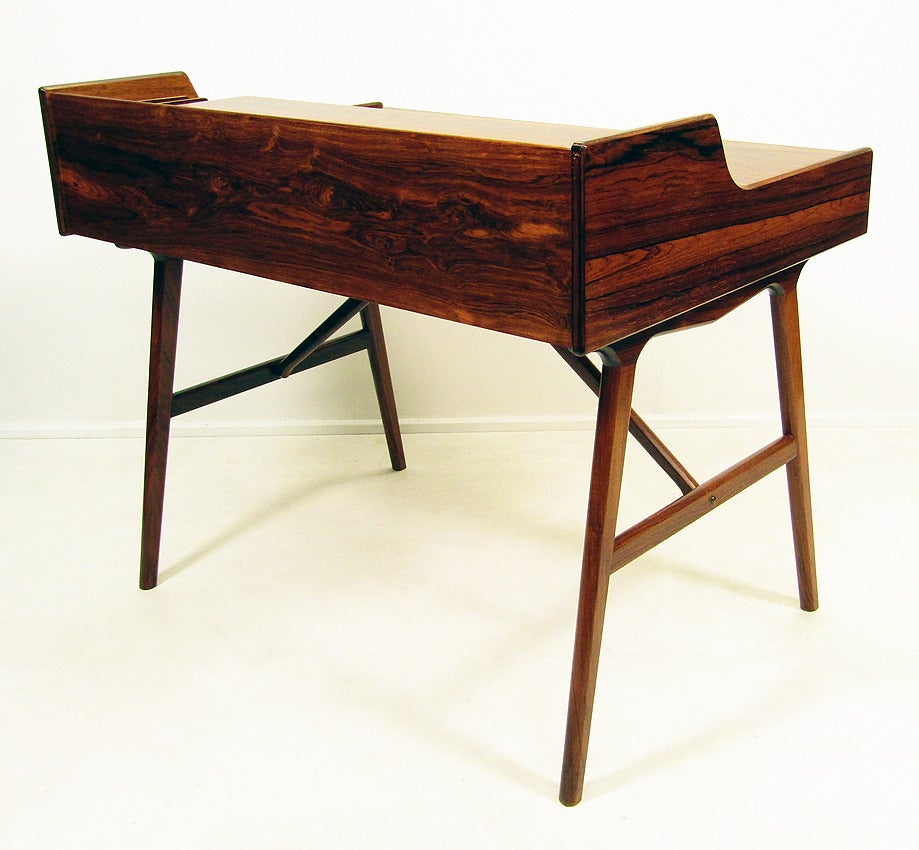 Scandinavian Modern Danish Rosewood Desk by Arne Wahl Iversen