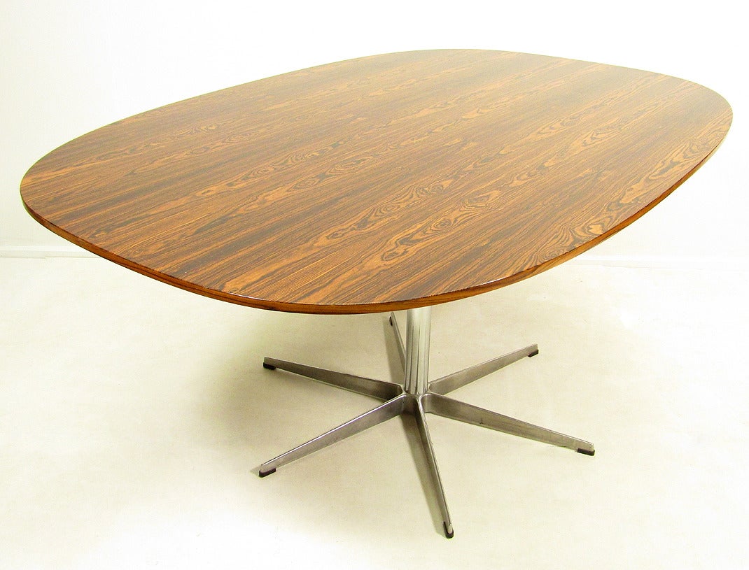 Late 20th Century Rosewood Super Ellipse Table by Piet Hein & Arne Jacobsen