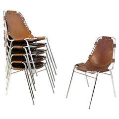 Six 1960s Les Arcs Chairs by Charlotte Perriand