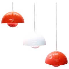 Three Flowerpot Pendants by Verner Panton