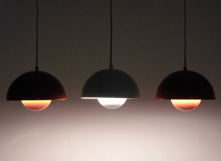 Three Flowerpot Pendants by Verner Panton In Excellent Condition For Sale In London, GB