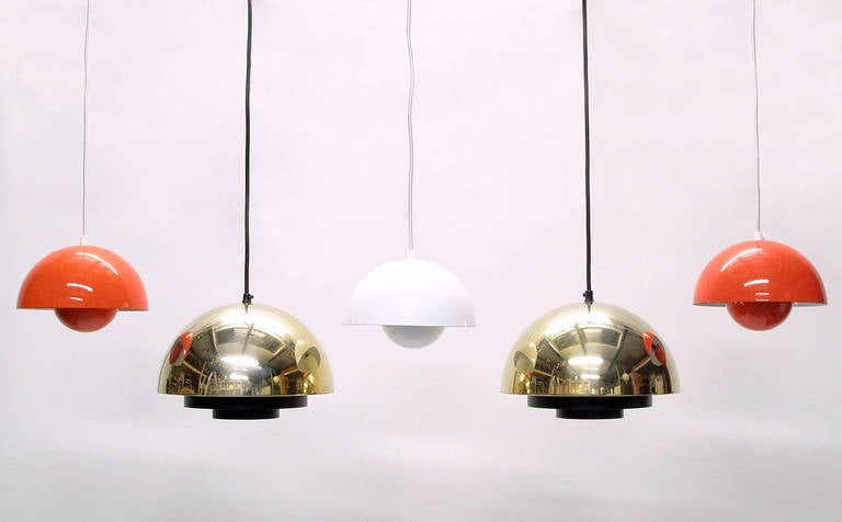 Three Flowerpot Pendants by Verner Panton For Sale 1