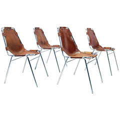 Set of Four "Les Arcs" Chairs by Charlotte Perriand, 1973 Set of Four "Les Arcs" Chairs by Charlotte Perriand, 1973