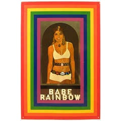 Vintage Babe Rainbow 1968 Screenprint on Tin by Peter Blake