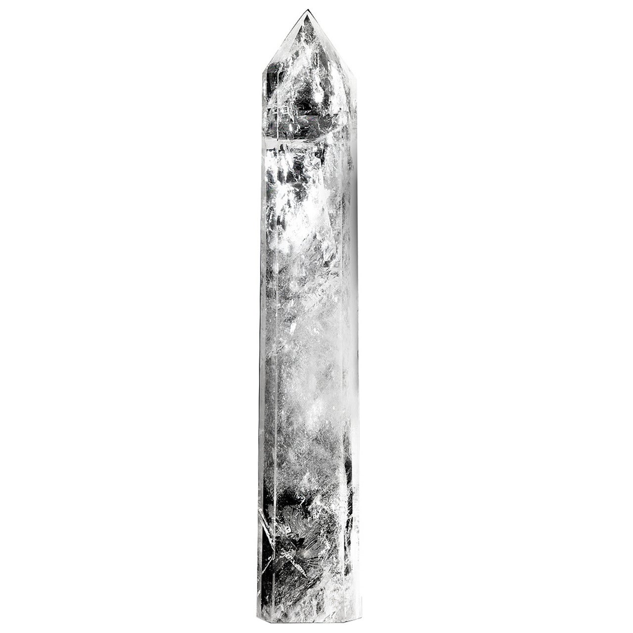 Grade 'A' Quartz Crystal Point on Black Base