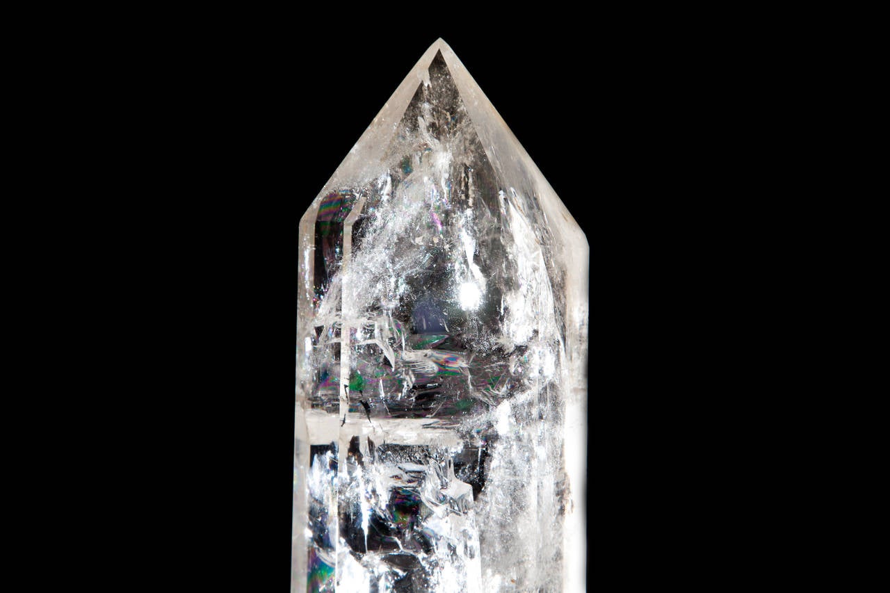 Brazilian Grade 'A' Quartz Crystal Point on Black Base