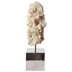 Apophyllite on a Steel Base