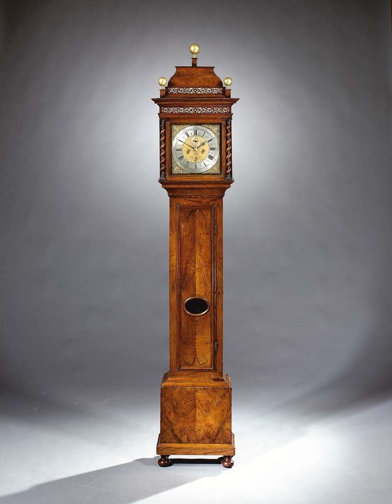 A Good Dutch Amsterdam Walnut Longcase Clock, Pieter Klok Amsterdam circa 1710