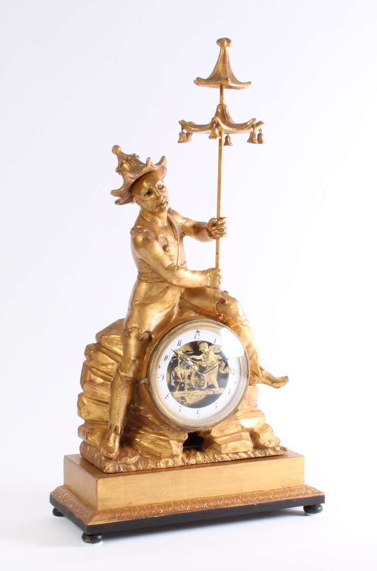 Empire An Austrian quarter striking mantel clock with double automaton, circa 1830 For Sale