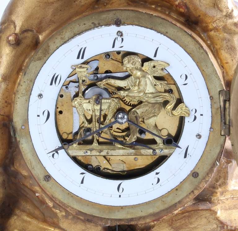 19th Century An Austrian quarter striking mantel clock with double automaton, circa 1830 For Sale