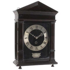 Antique Ebony And Silvered So-called 'hague Clock', By Christiaan Reynaert