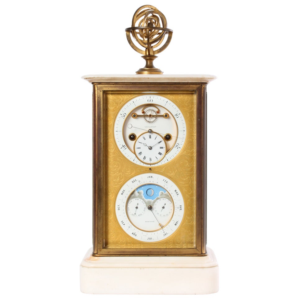 A French 4-Glass Regulator with Perpetual Calendar, Brocot & Delettrez, ca. 1860 For Sale