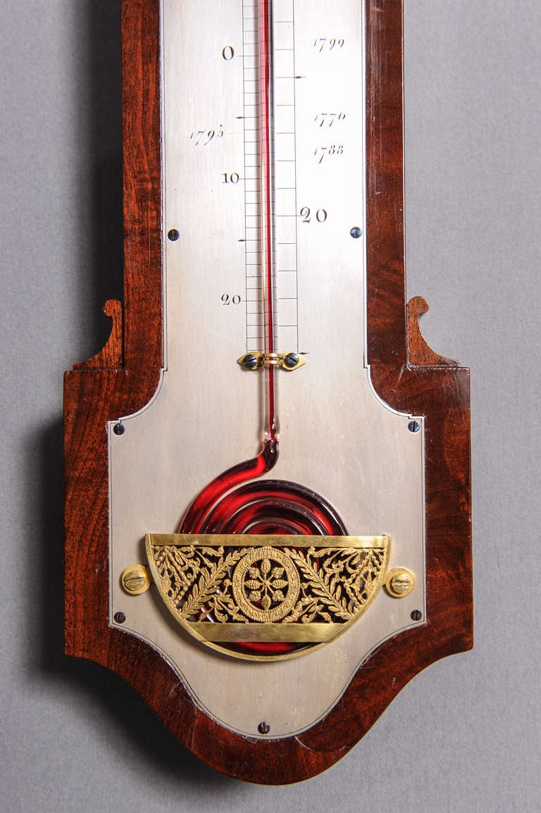 A French Charles X wall thermometer and barometer (pair), Lerebours, circa 1835 For Sale 1