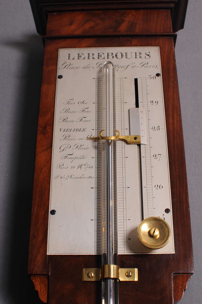 A French Charles X wall thermometer and barometer (pair), Lerebours, circa 1835 For Sale 4