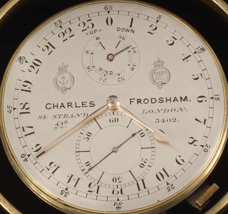 An English Mahogany 2-Day Chronometer with 24-Hour Dial, Charles Frodsham In Good Condition In Amsterdam, Noord Holland