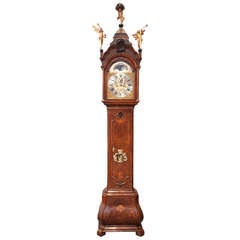 A Fine Dutch Amsterdam Burr Walnut Longcase Clock