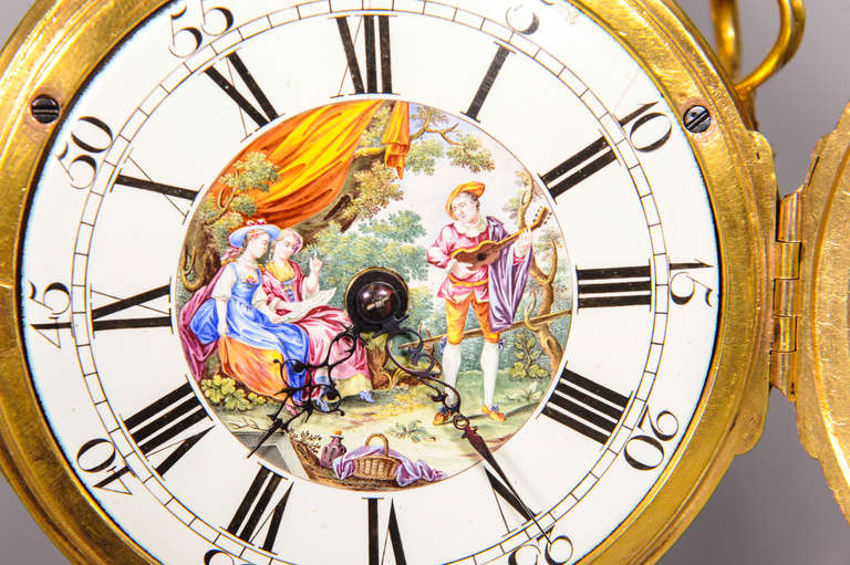 A Silver Ormolu Pendulum Clock 'Grand Sonnerie', Stephen Rimbault, Circa 1765 For Sale 3