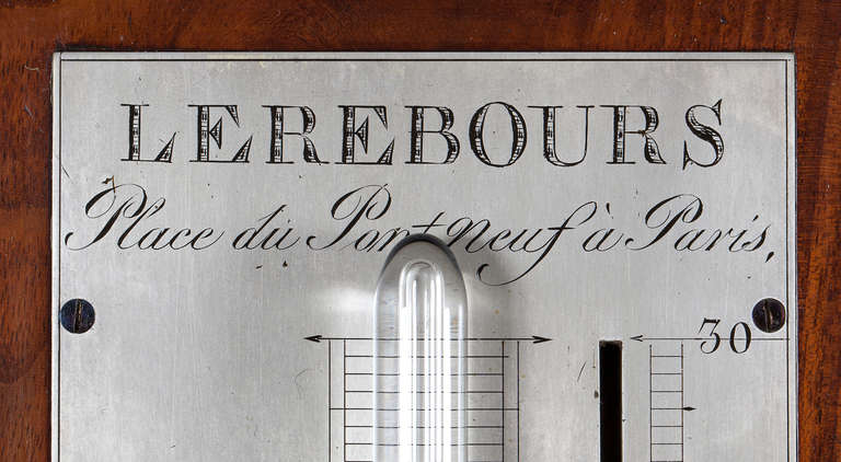 A French Charles X wall thermometer and barometer (pair), Lerebours, circa 1835 For Sale 3