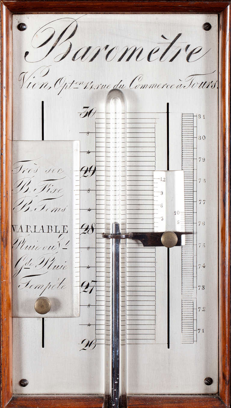 Charles X French Rosewood Stick Barometer, circa 1840 For Sale