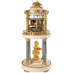 Antique A French ormolu and marble 'pendule a cercles tournants', Barancourt, circa 1780