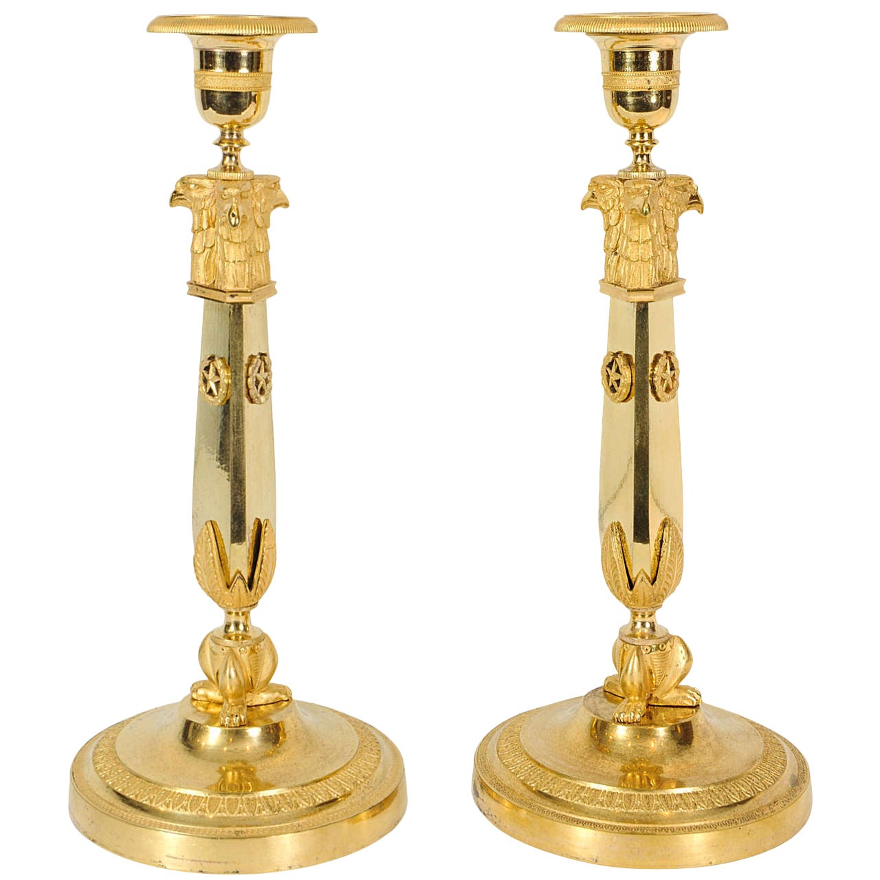 Pair of Russian Empire Candlesticks, circa 1810 For Sale